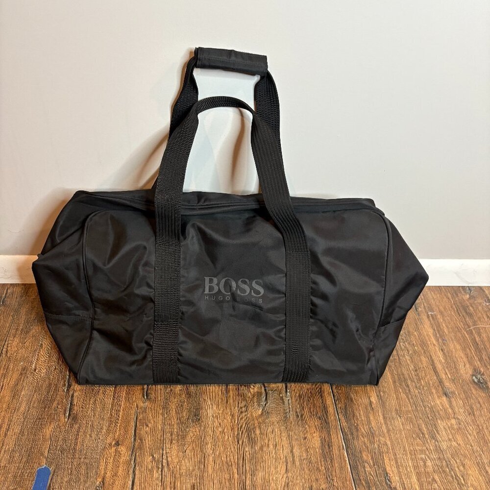 Hugo Boss black weekender duffle tote bag